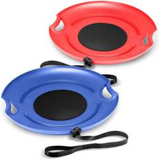 Winter Sports GoSports Heavy-Duty Winter Snow Saucer Red/Blue 2-Pack