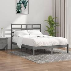 vidaXL grey, 160 Solid Wood Bed Frame Sängram