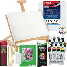 Incraftables Canvas and Paint set for Adults. Acrylic Painting Kit with 3  Canvas