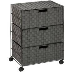 Black Storage Boxes Honey Can Do 3-Drawer Woven Rolling Storage Box