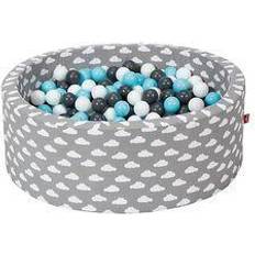 Bällebad-Sets reduziert Knorrtoys Bällebad soft Grey white clouds 300 balls creme grey lightblue