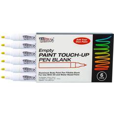 Arts & Crafts U.S. Art Supply Empty Paint Touch-Up Marker Pen Blank Aluminum Body Fillable 4.5mm tip Pack of 6