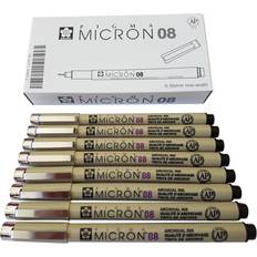  Sakura Pigma Micron pen 005 Black ink marker felt tip pen,  Archival pigment ink, fine point for artist drawing pens - 8 pen set