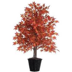 Vickerman 4Ft Artificial Maple Bush with Rattan Basket