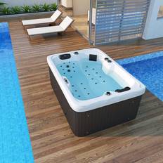 Aufblasbare Whirlpools Aufblasbarer Whirlpool Outdoor Spa LEVANZO weiß 195cm Hydromassage, u