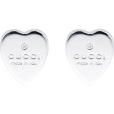 Gucci Gold Plated - Women Jewelry Gucci Trademark Heart Earrings - Silver