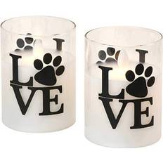 Glass LED Candles LumaBase Love LED Candle 4" 2