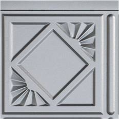 Fasade Traditional Style/Pattern 4 Decorative Vinyl 18in x 24in Backsplash Panel Argent Silver 15 Sq Ft Kit