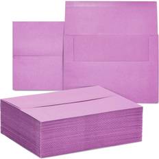 100 Pack Purple Envelopes 5x7, A7 Size for Greeting Cards, Mailing