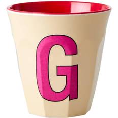 Rice melamin cup medium letter G 30 cl Pastel yellow