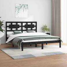 vidaXL black, 140 Solid Pine Bed Frame Bedstead Sängram