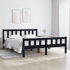 140cm Sengerammer vidaXL black, 140 Solid Bed Frame Sängram