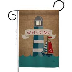 Breeze Decor 57046 Beach & Nautical Lighthouse & Sailboat 2-Sided Impression Garden