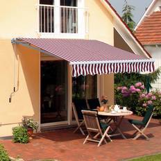 Retractable shade for patio OutSunny 10'x8' Retractable Shade Patio/Window Awning Heat
