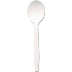 Dixie Plastic Cutlery, Mediumweight Soup Spoons, White, 1000/Carton