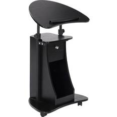 Laptop Stands Homcom Height Adjustable Laptop Cart Rolling Mobile Podium Desk Stand w/ Swivel Top &Storage