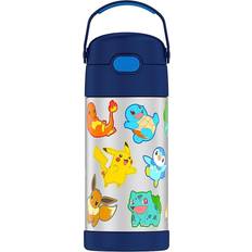 Best Water Bottle Thermos Funtainer Stainless Steel Vacuum Insulated Kids Straw Bottle Pokemon 12oz