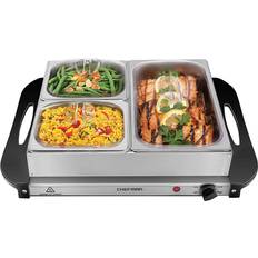 Megachef Portable 2-Burner Sleek Steel Hot Plate With Temperature