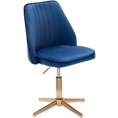 Blau Stühle Wohnling Schreibtischstuhl Dunkelblau Samt Esszimmerstuhl
