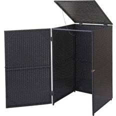 Mülltonnenverkleidung Mülltonnenbox Mülltonnenabdeckung, Poly-Rattan 120l (Gebäudefläche )