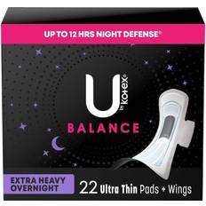 Menstrual Pads U by Kotex AllNighter Ultra Thin Overnight Pads with Wings, Heavy Count
