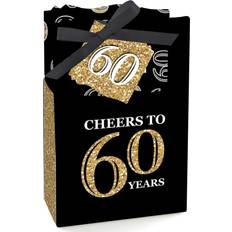 Adult 60th Birthday Gold Birthday Party Favor Boxes Set of 12