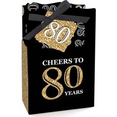 Adult 80th Birthday Gold Birthday Party Favor Boxes Set of 12