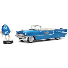 Jada Puppen & Puppenhäuser Jada 1956 Cadillac Eldorado Convertible Blue Metallic with Cream Interior "Stay Classy" and Blue M&M Diecast Figure "M&Ms" "Hollywood Rides" Serie