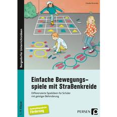 Kubb reduziert Einfache Bewegungsspiele mit Straßenkreide