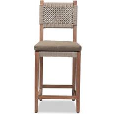 Natural Bar Stools Baxton Studio Heyna Rope Bar Stool