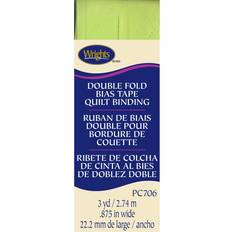 Wrights 7/8 x3 Yd Lime Green Double Fold Bias Tape Quilt Binding