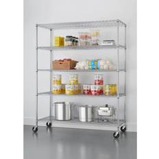 Trinity 5-Tier Basics Wire Rack with Wheels Shelving System