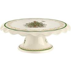 Cake Plates Spode Christmas Tree Gold Stand Measures 11-inches Cake Plate