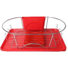 Red Dish Drainers MegaChef Red Enamel 17-inch Dish Drainer