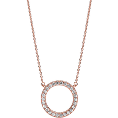 Pandora Circle Necklace - Rose Gold/Transparent
