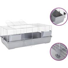 vidaXL Small Animal Cage Hamster Cage Rabbit Cage Grey Polypropylene