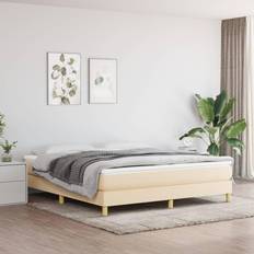 vidaXL Boxspringbett Creme Bettrahmen