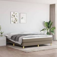 vidaXL Boxspringbett Taupe Stoff Taupe Bettrahmen