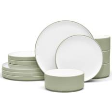 Noritake Colortex Stone Sage Porcelain Stax Dinner Set 12