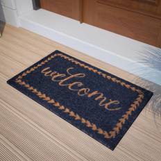 Entrance Mats Flash Furniture Harbold Welcome Message Natural, Blue