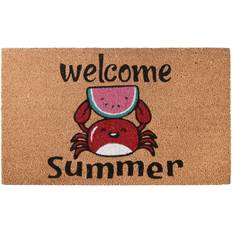 National Tree Company Welcome Entrance Mat Crab Summer Red, Brown