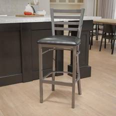 Black Chairs Flash Furniture Hercules Series Clear Coated Ladder Bar Stool