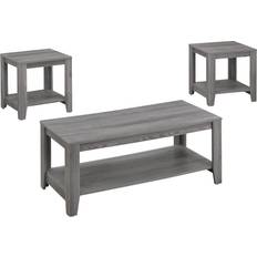 Wood Coffee Tables Monarch Specialties Transitional Living Room Grey Coffee Table 17x42" 3