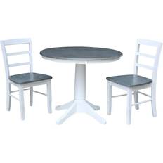 Round white dining table set International Concepts 36 Round Dining Set