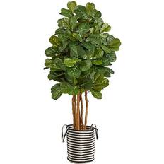 Artificial Plants Nearly Natural Faux Trees Green Leaf Fig Potted Artificial Plant