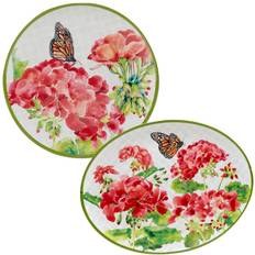 Certified International Geraniums Melamine Platter, Set 2 Serving Dish