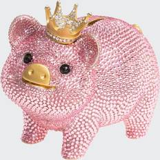 Pave Piggy Bank with Crown LIGHT PINK