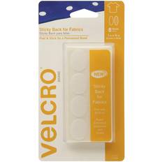 VELCRO Brand Sticky Back for Fabrics Ovals, White 8-Count