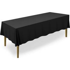 Rectangular black table cloth Lann's Linens Premium Tablecloth Black