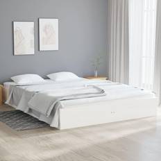 vidaXL Bed Frame White Solid Sängram